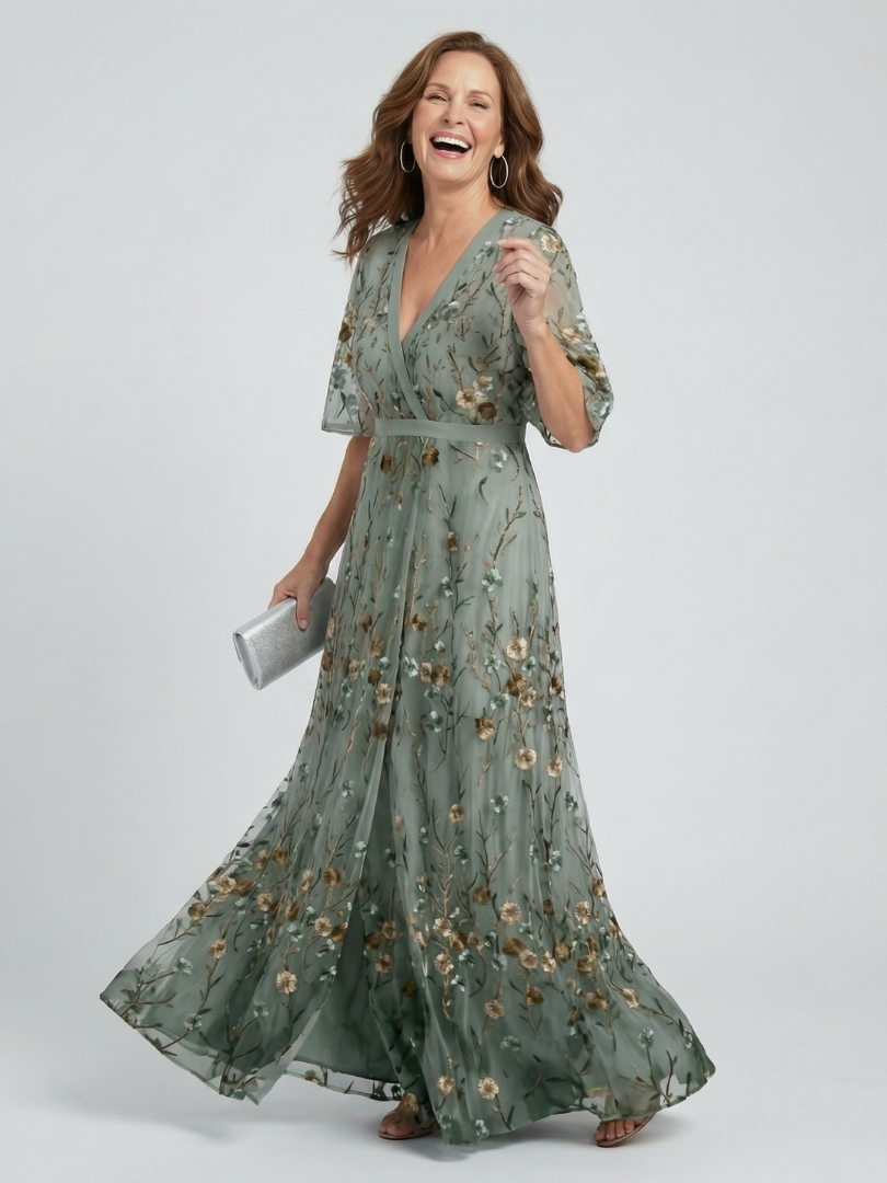 Gemma | Floral V-Neck Flow Maxi Dress