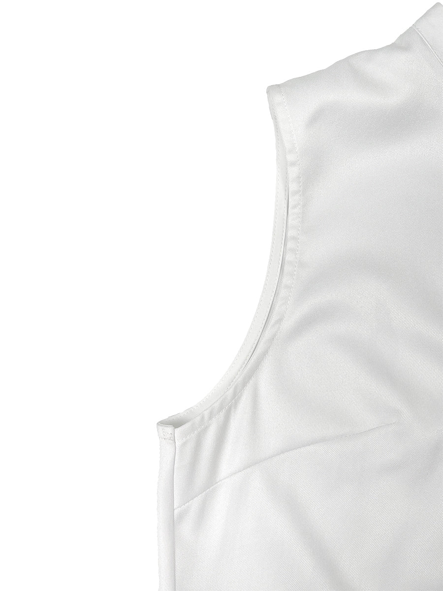 Floral High-Waist Round-Neck Pleated Jumpsuit