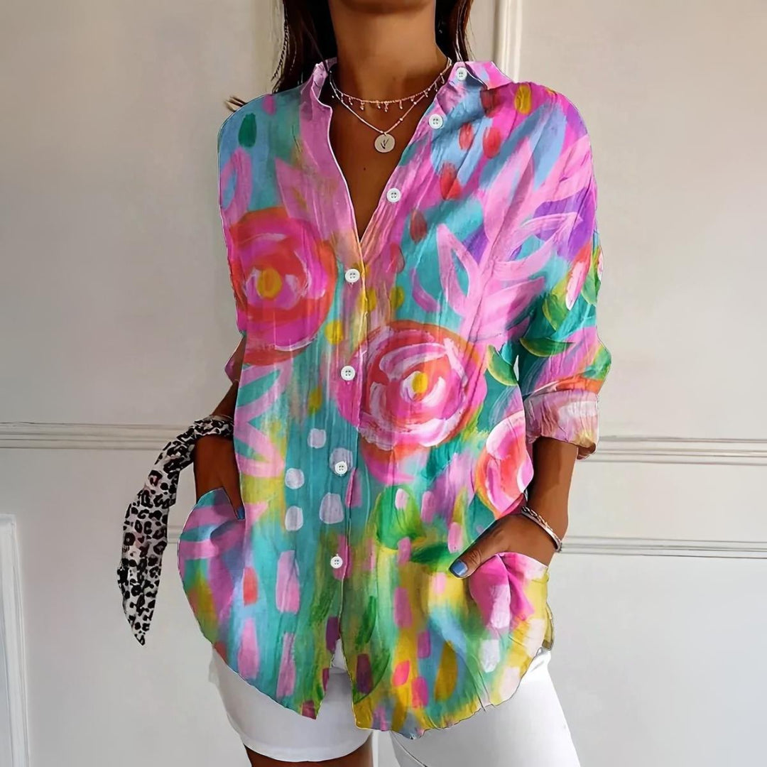 Roseanne | Floral Breeze Button-Up Shirt