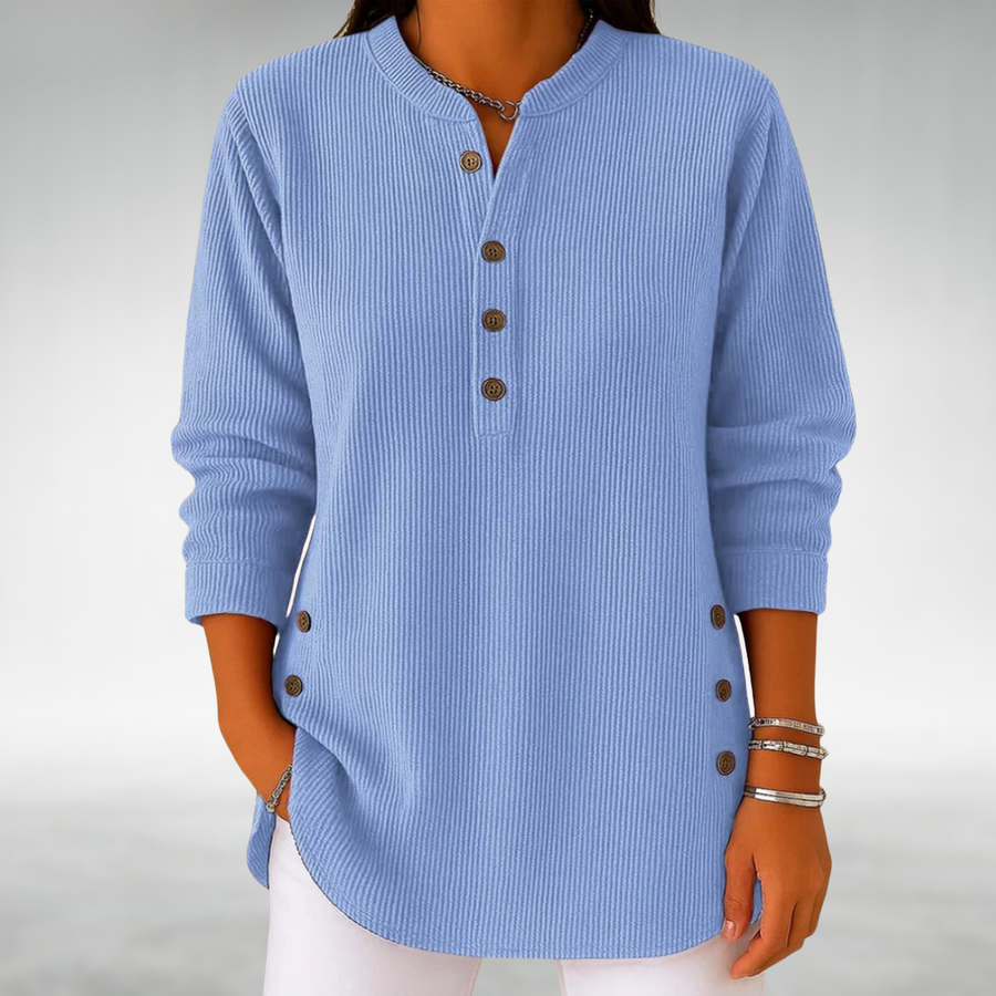 Lilian | Retro Corduroy V-Neck Top