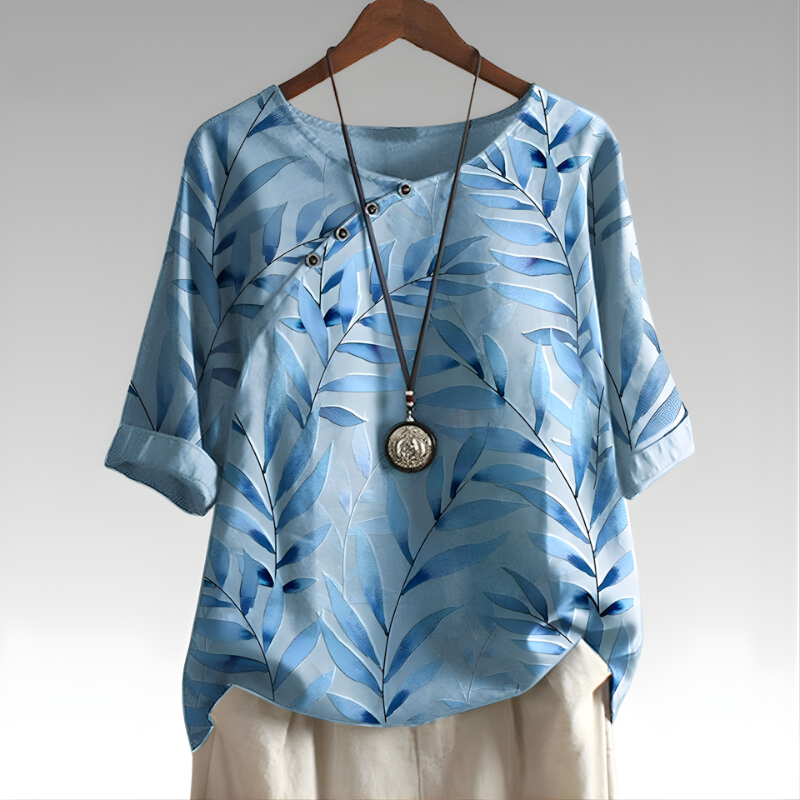 Lusette | Nature-Inspired Button Detail Top