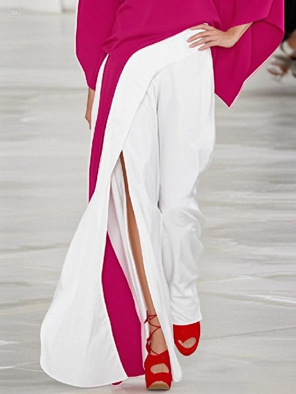 High-Waist Asymmetric Side-Split Relaxed Pants