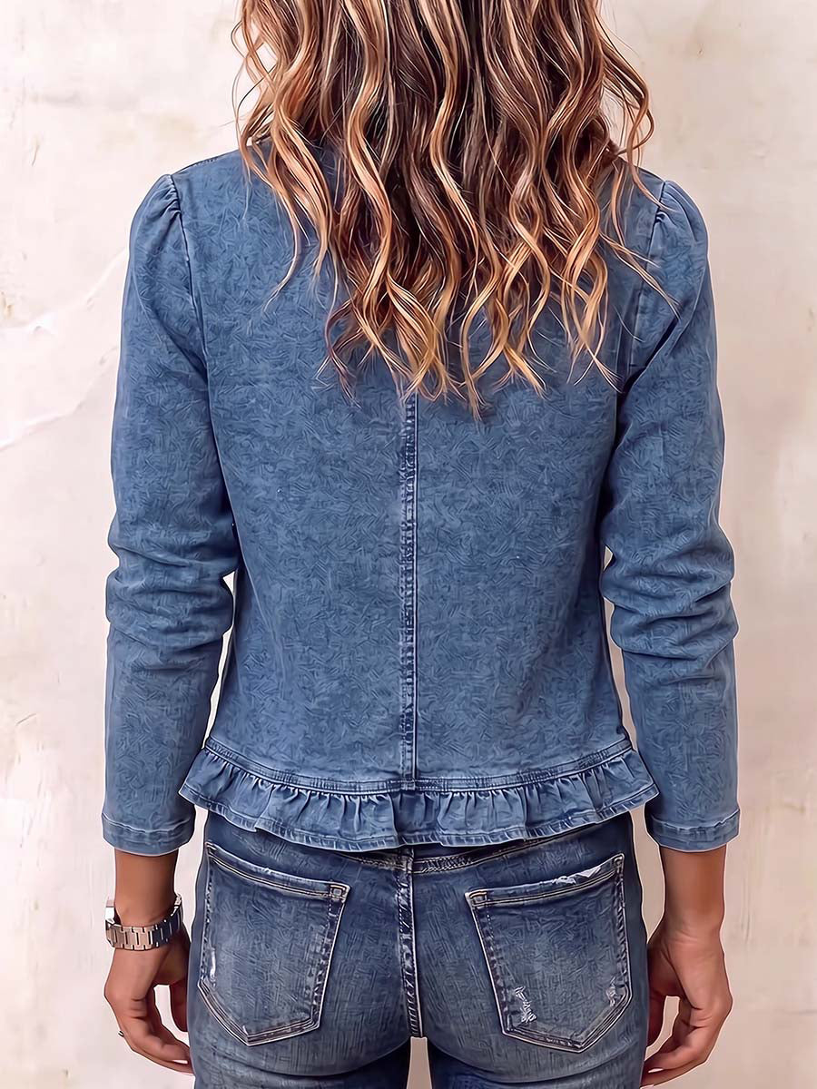 Ruffle Long-Sleeve Jacket