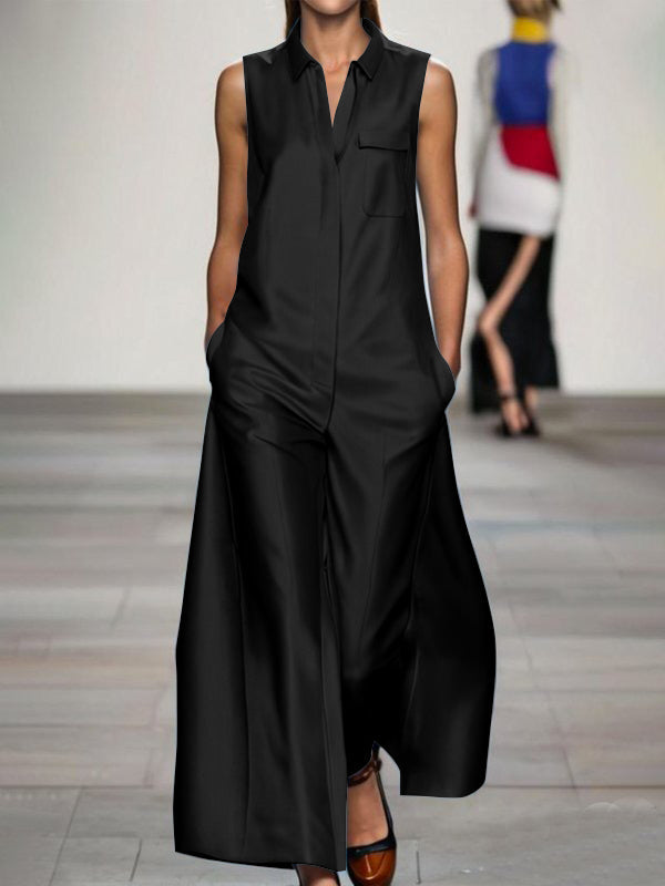 Pocket Sleeveless Relaxed Jumpsuit