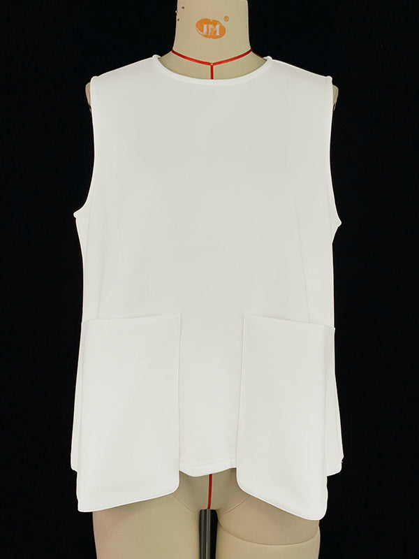 Round-Neck A-Line Relaxed Vest