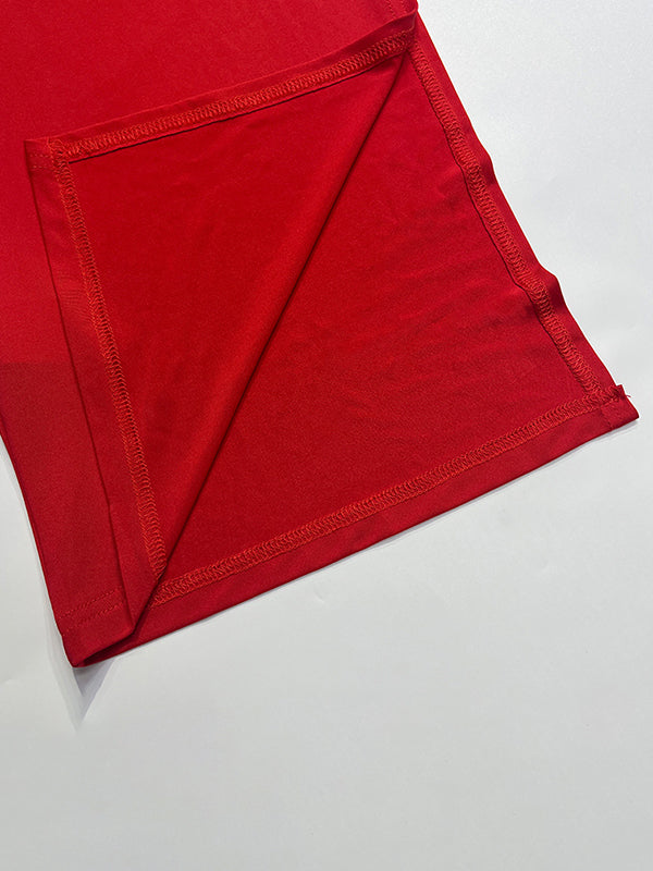 Square-Neck Asymmetric Side-Split Sleeveless Tank Top