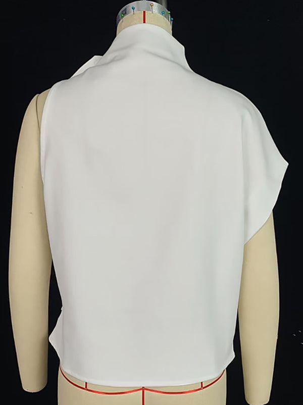 Floral Asymmetric Sleeveless Relaxed Vest