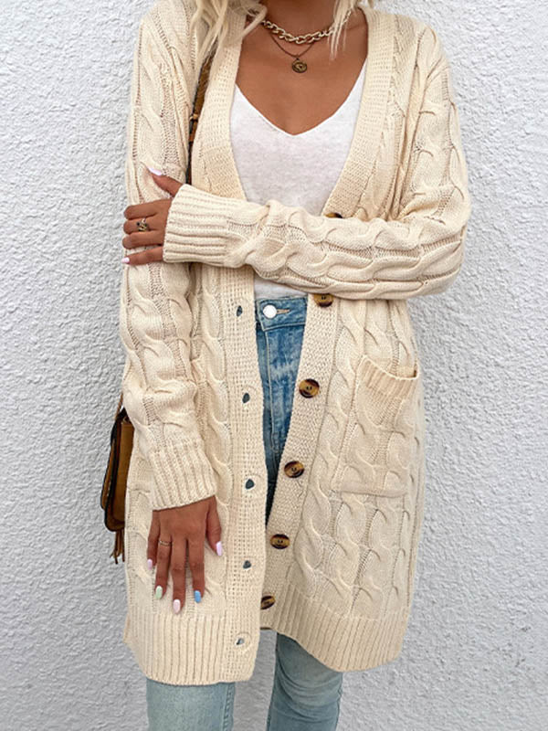 Button-Detail Relaxed Cardigan