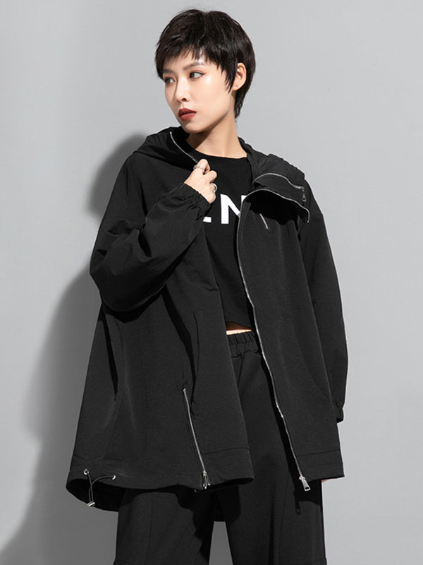 Hooded Zip Relaxed Jacket
