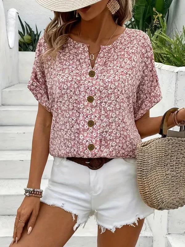 Amira | Floral Button-Up Blouse