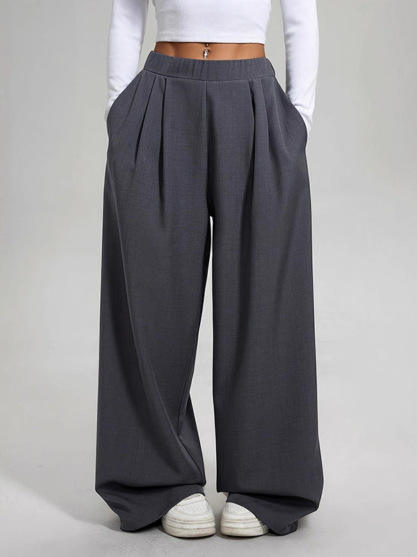 High-Waist Pleated Pocket Relaxed Pants