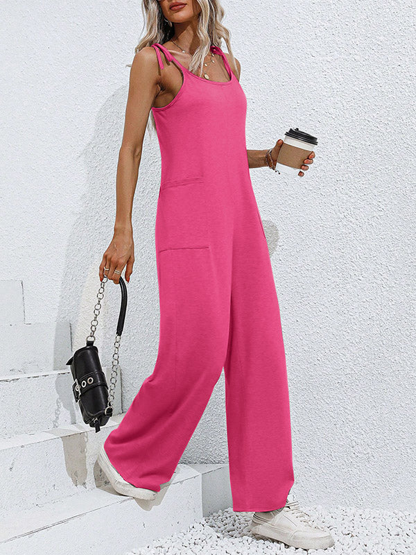 High-Waist Pocket Sleeveless Jumpsuit
