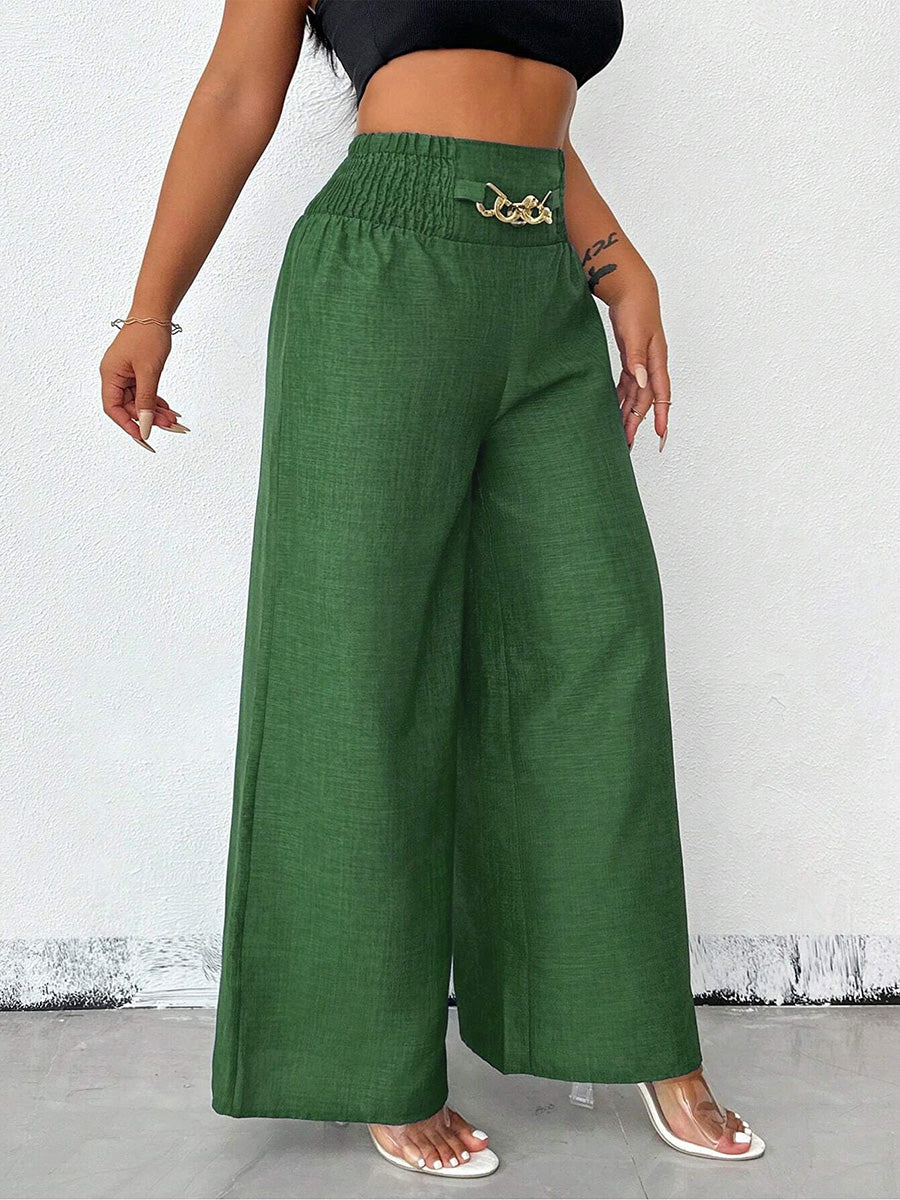 High-Waist Elastic Relaxed Pants