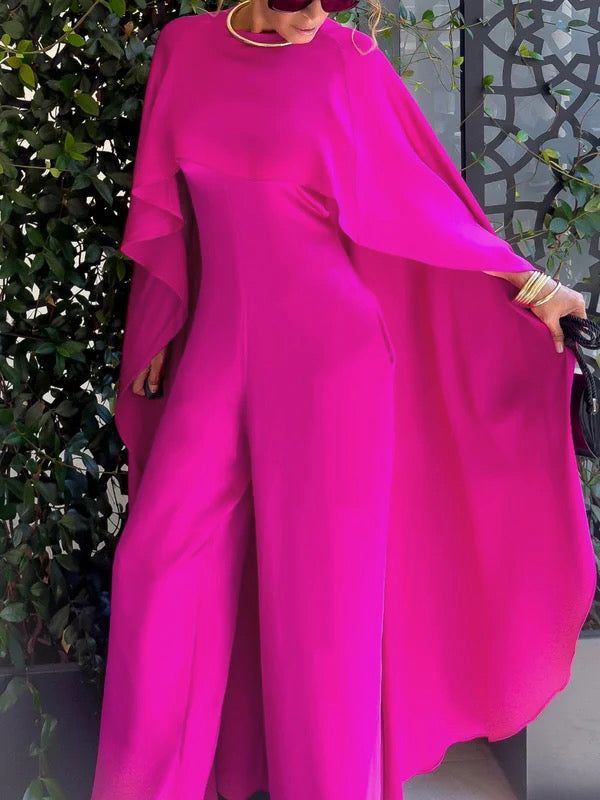 Round-Neck Pocket Relaxed Jumpsuit