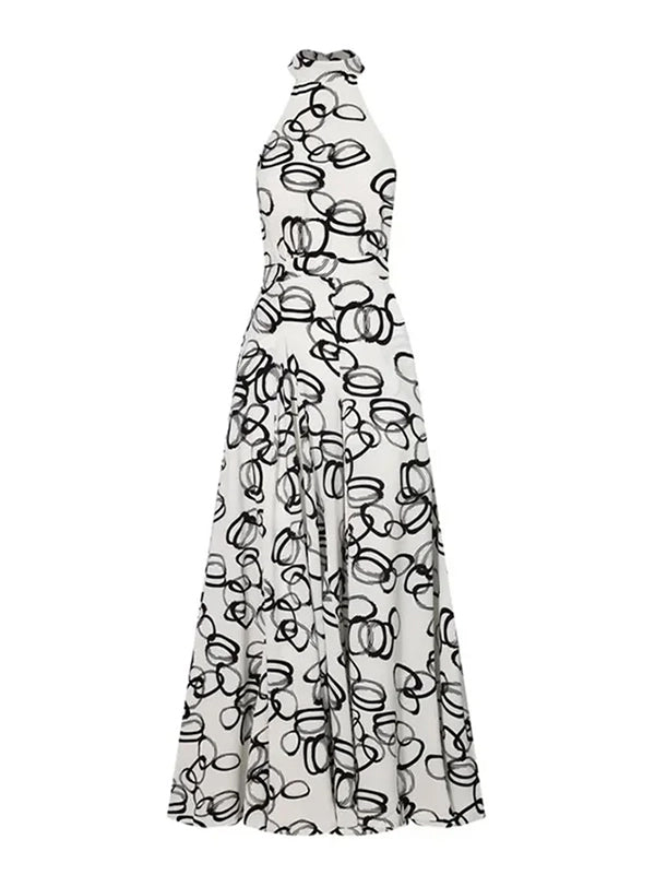 High-Waist Halter-Neck Relaxed Contrast Belt