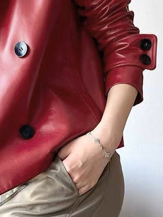 Notch-Collar Button-Detail Long-Sleeve Jacket