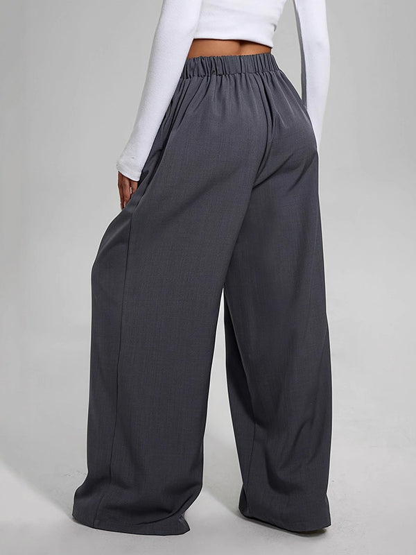 High-Waist Pleated Pocket Relaxed Pants