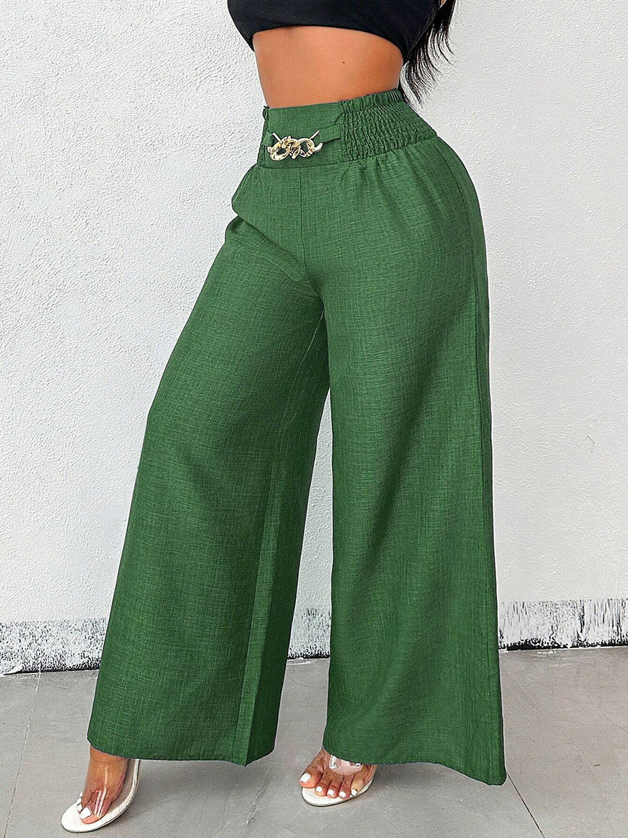 High-Waist Elastic Relaxed Pants