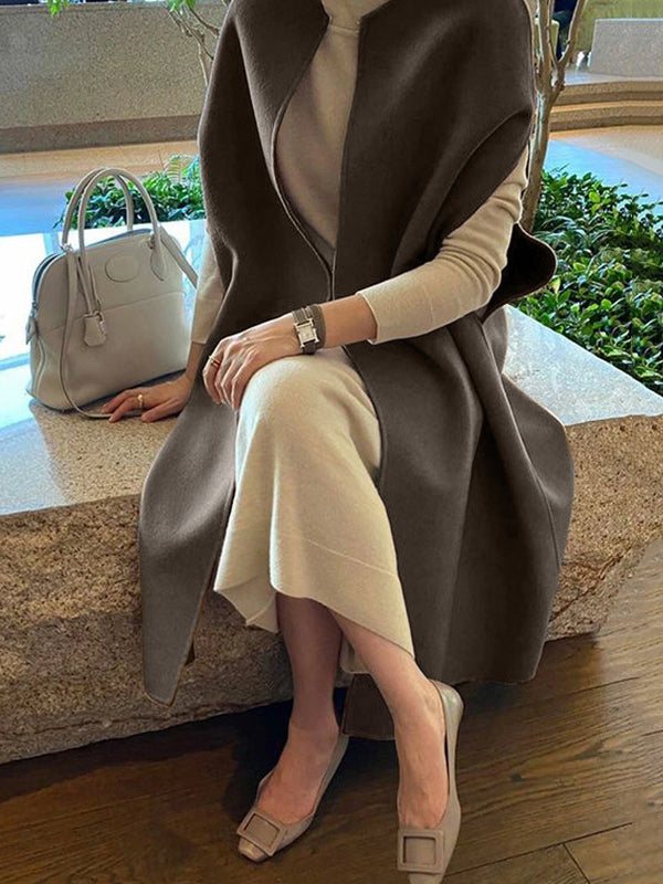 Round-Neck Sleeveless Jacket
