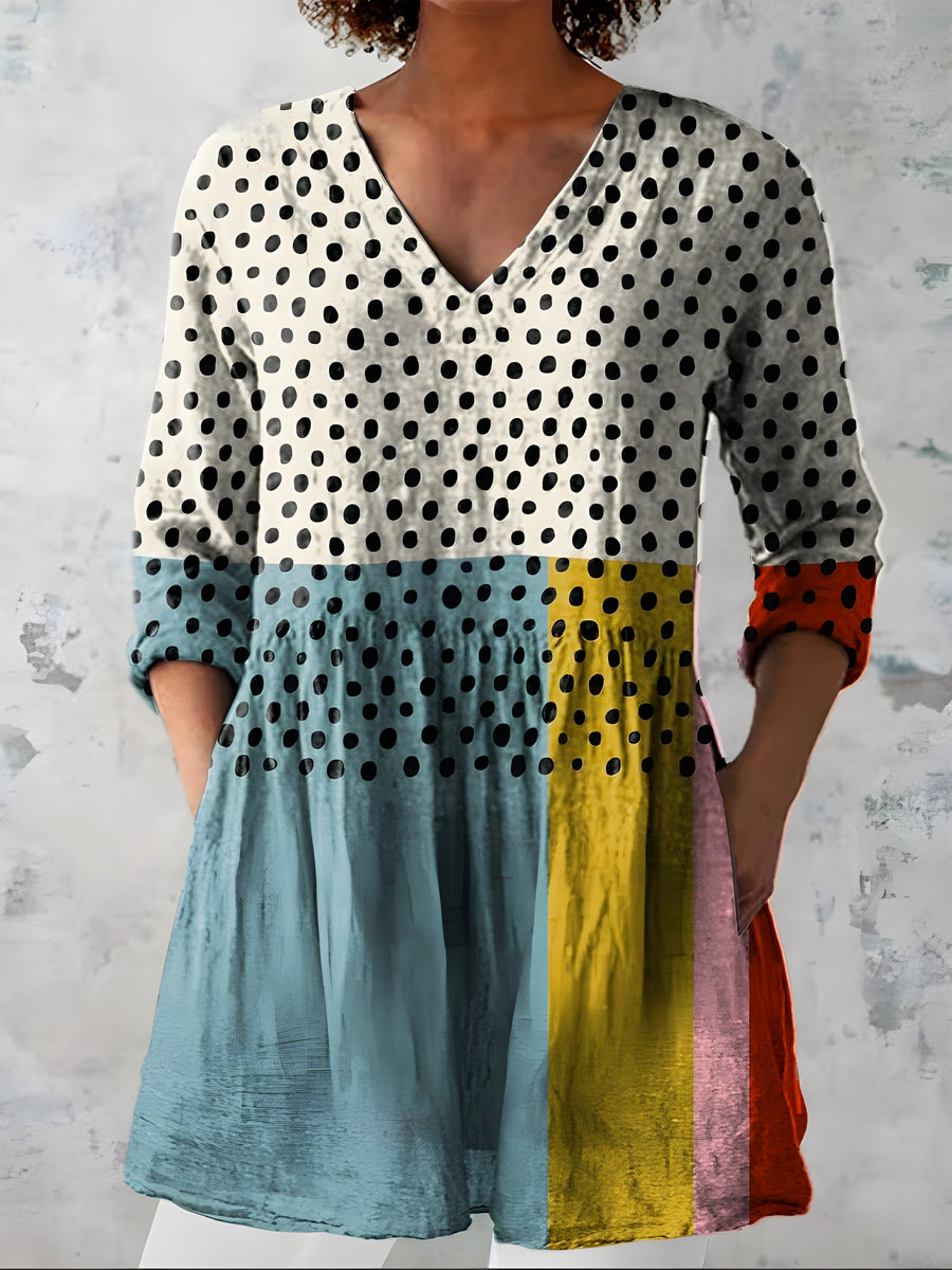 Jacqueline | Long V-Neck Blouse