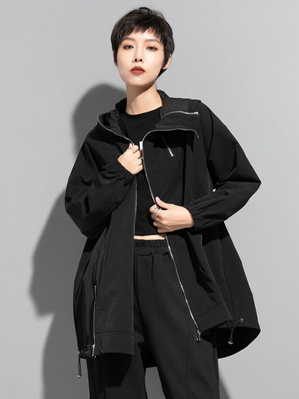 Hooded Zip Relaxed Jacket