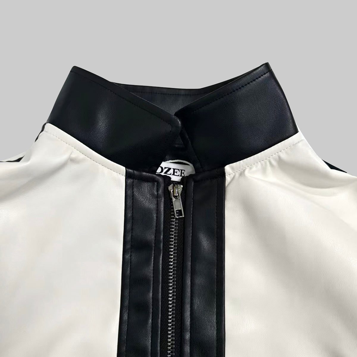 Stand-Collar Zip Contrast Jacket