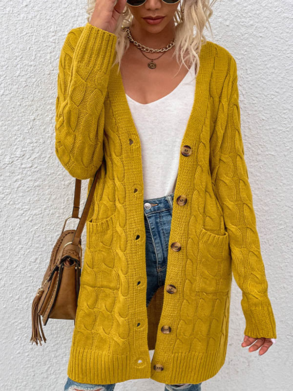 Button-Detail Relaxed Cardigan