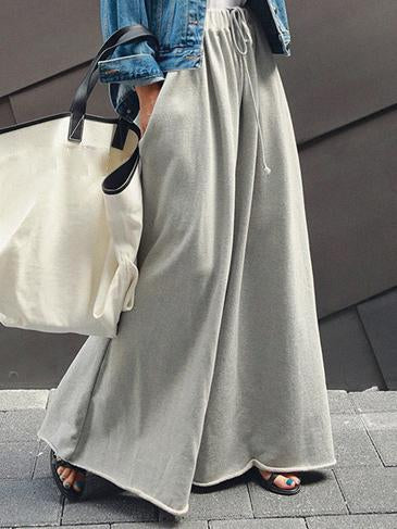 Wide-Leg Elastic Relaxed Pants