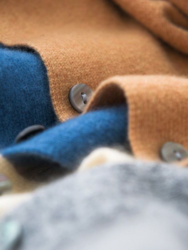 Knit Round-Neck Button-Detail Long-Sleeve Cardigan