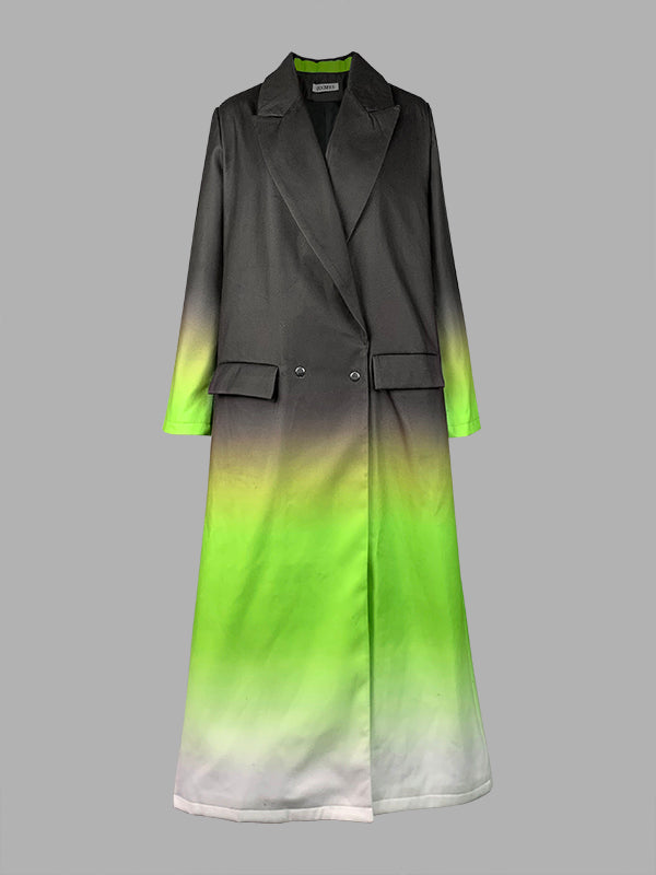 Gradient Notch-Collar Button-Detail Pocket Jacket