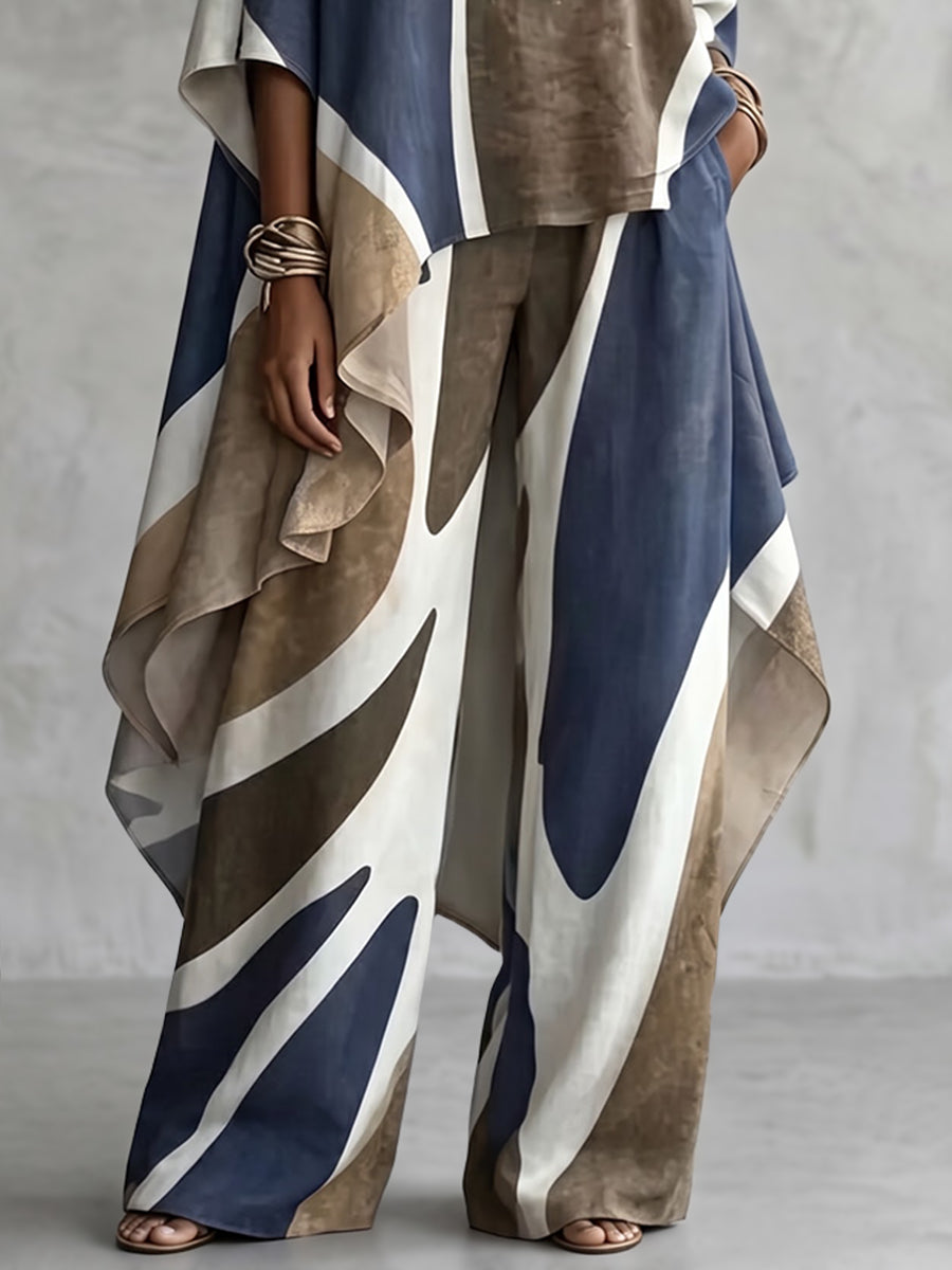 Printed Wide-Leg Pocket Relaxed Pants