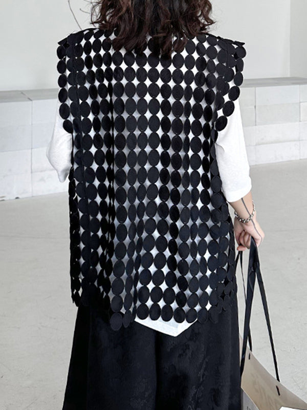 Round-Neck Asymmetric Cut-Out Relaxed Vest