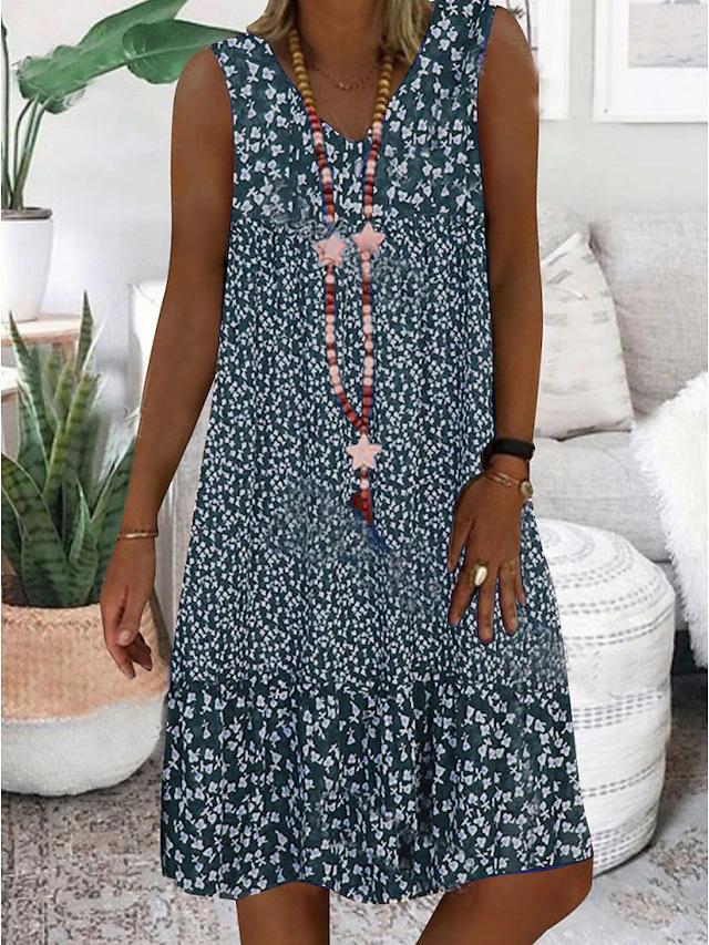 Niana | Sleeveless Floral V-Neck Dress