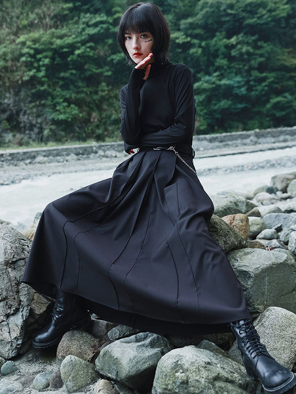 Pleated A-Line Empire Skirt