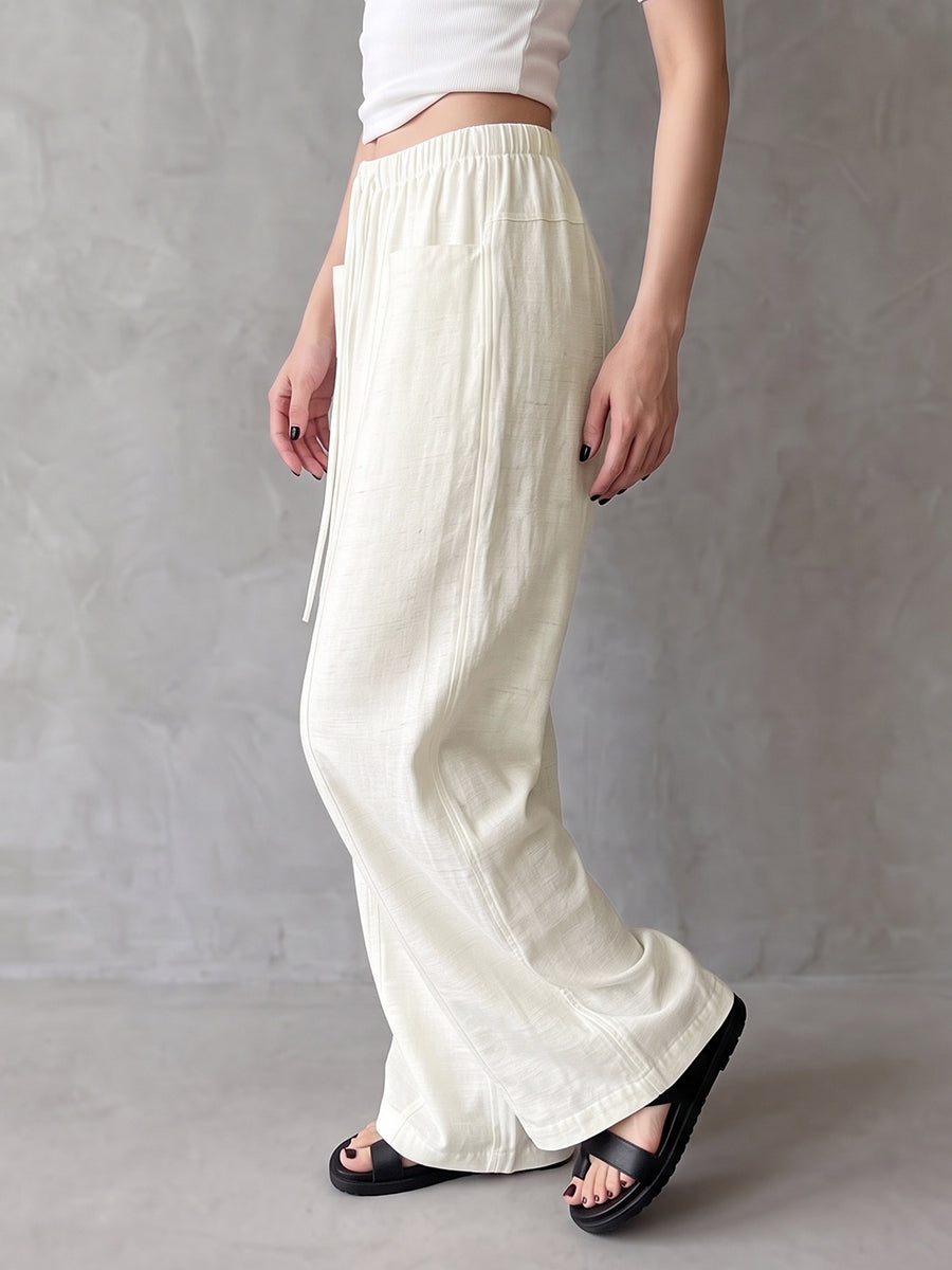 Wide-Leg Drawstring Pocket Relaxed Pants