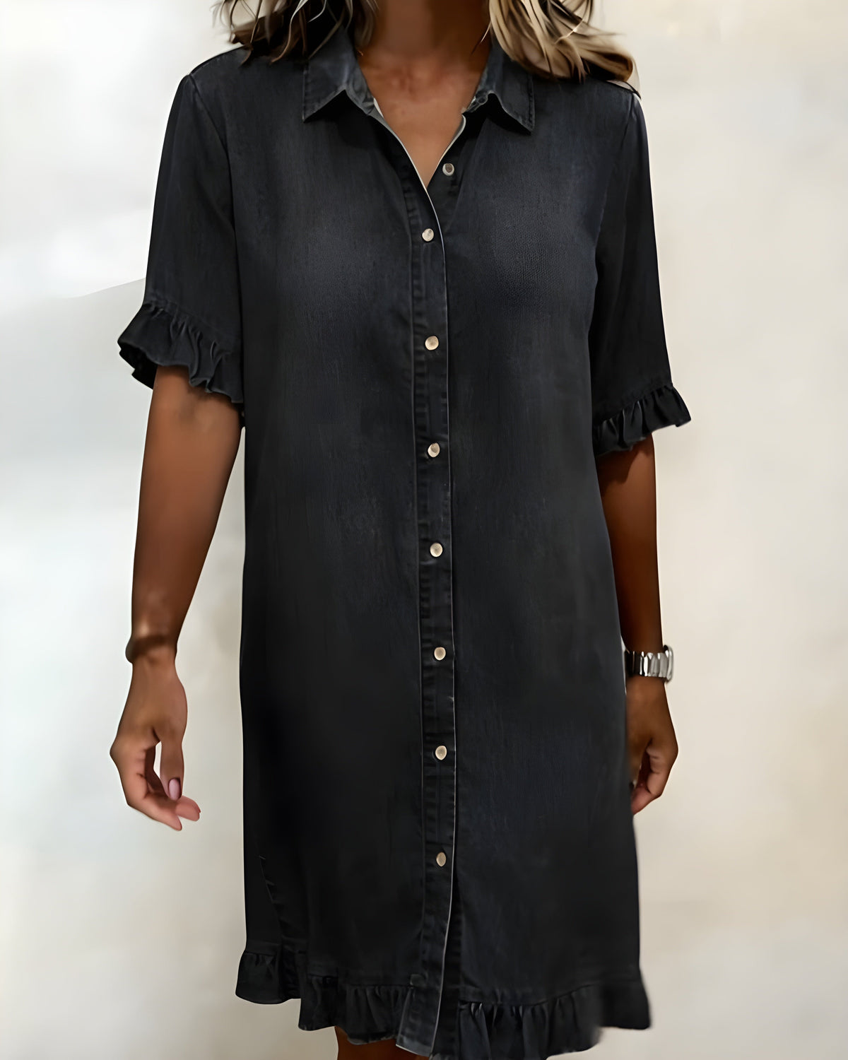 Katie | Effortlessly Ruched Denim Dress