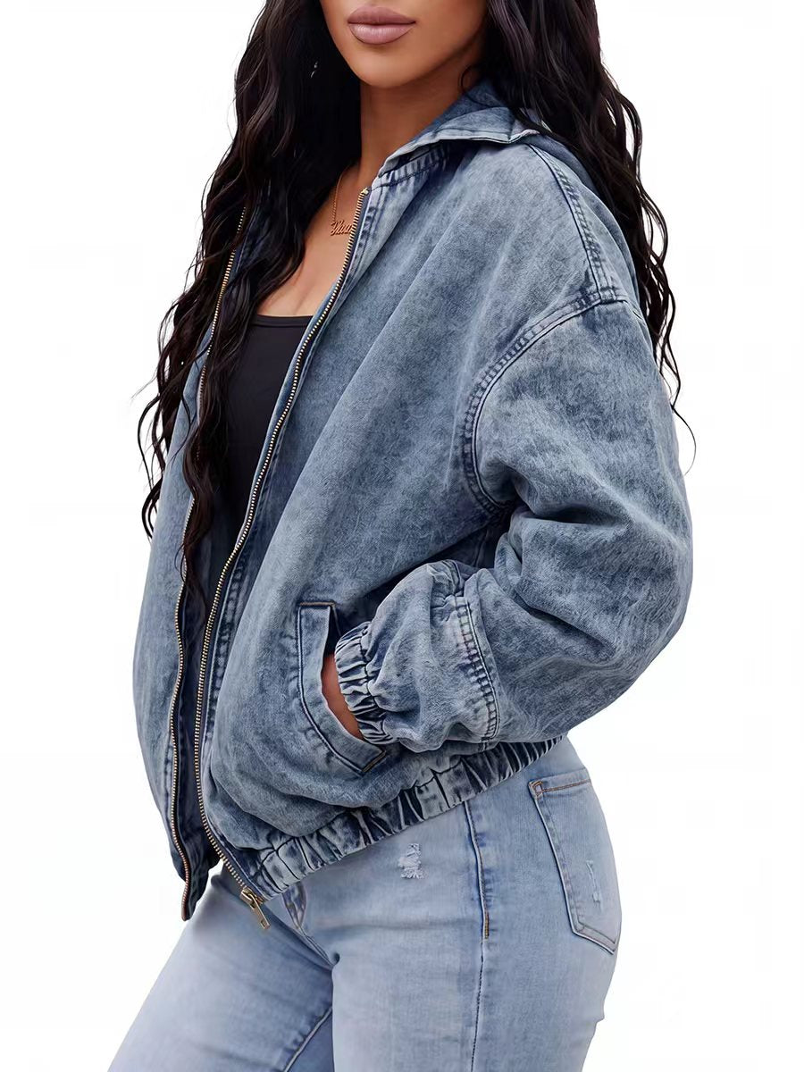 Hooded Zip Pocket Long-Sleeve Jacket