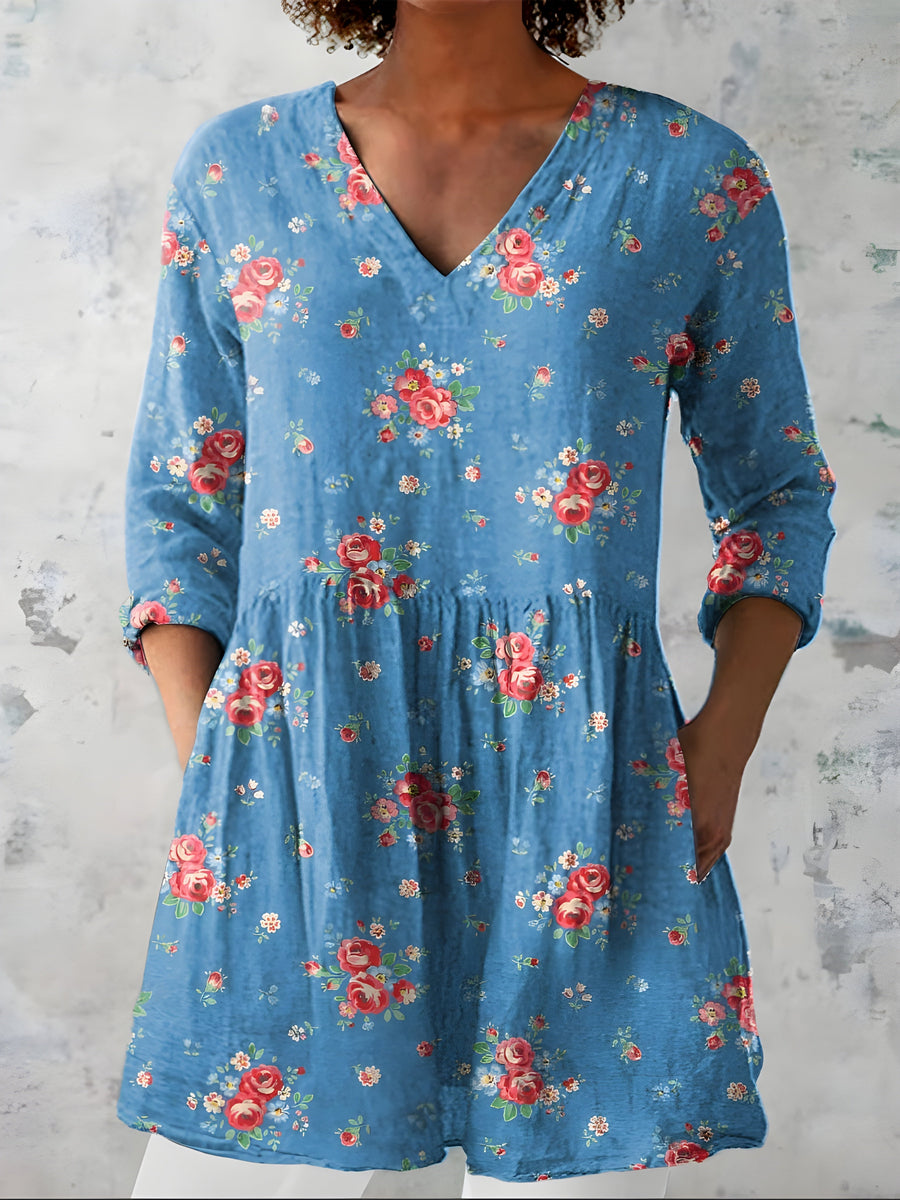 Lucia | Long V-Neck Blouse