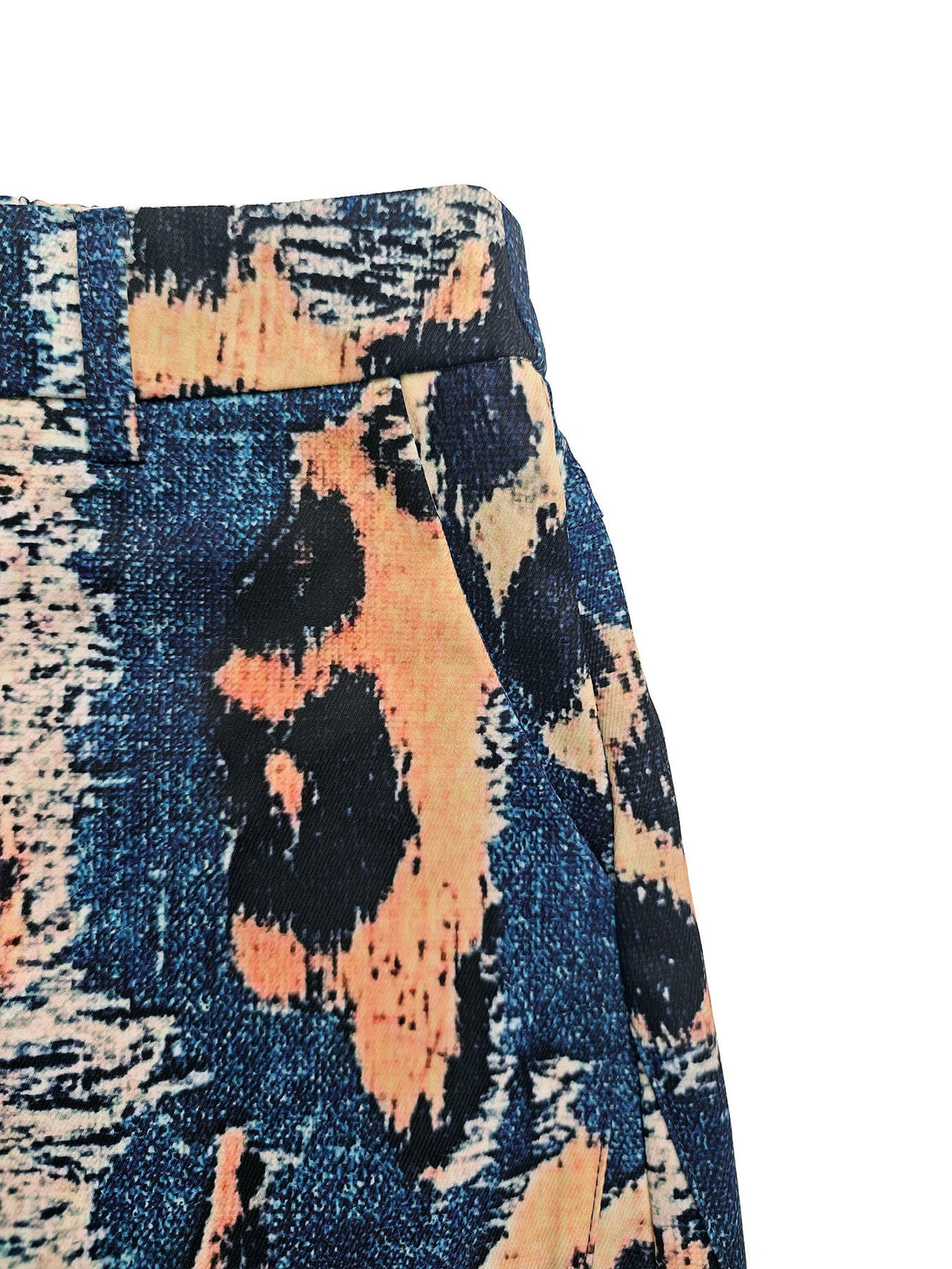 Leopard Print Wide-Leg High-Waist Button-Detail Pants