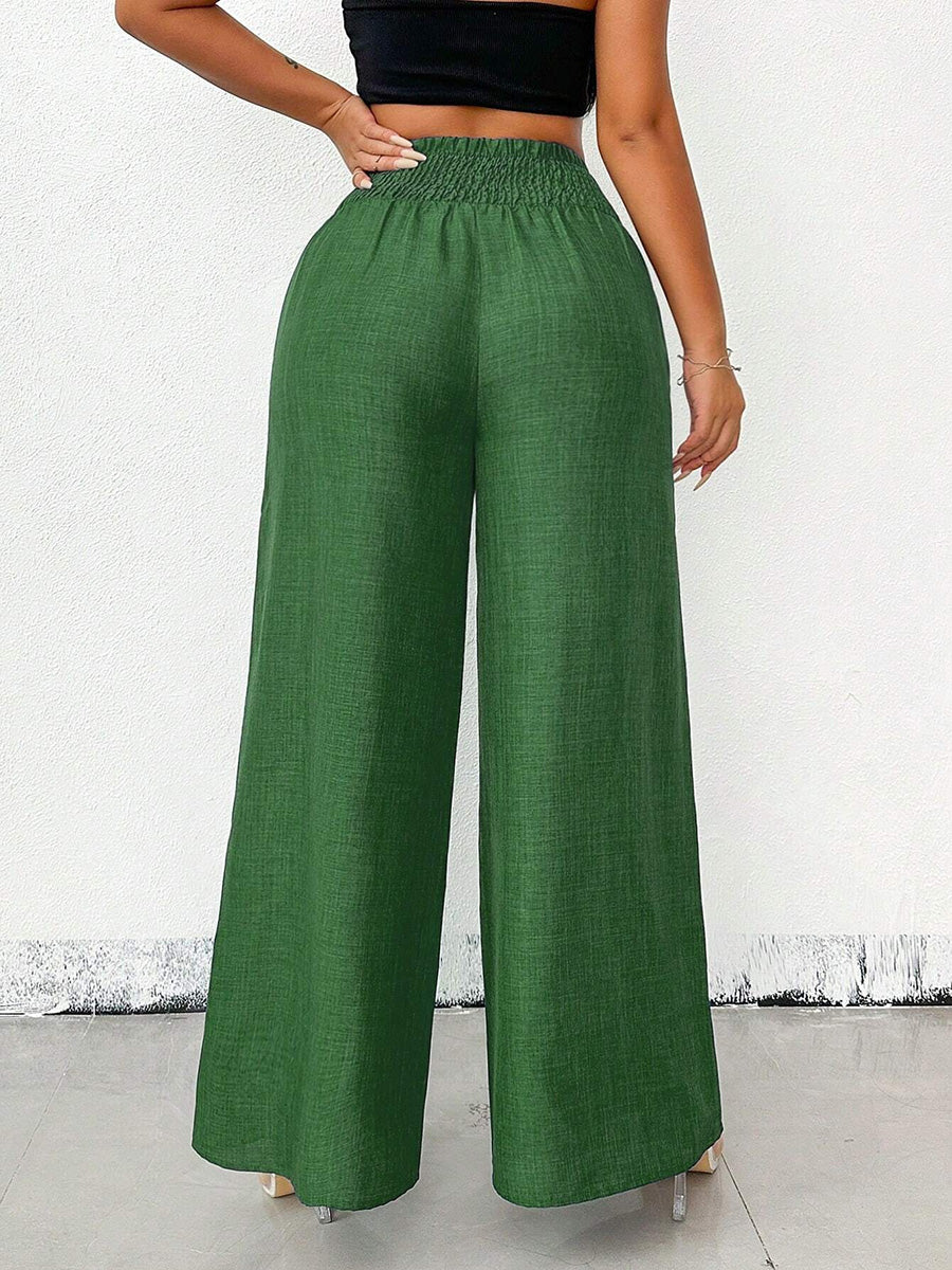 High-Waist Elastic Relaxed Pants