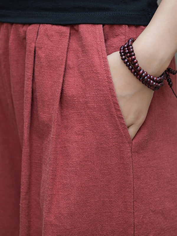 Wide-Leg Elastic Pants