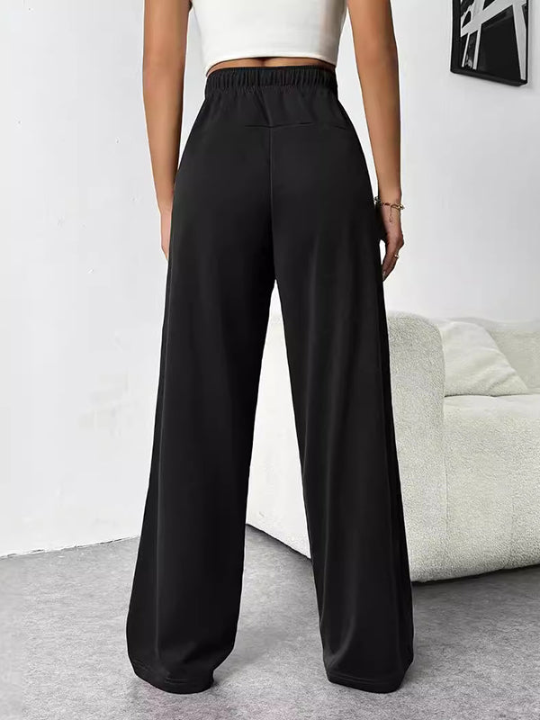 High-Waist Drawstring Elastic Relaxed Pants