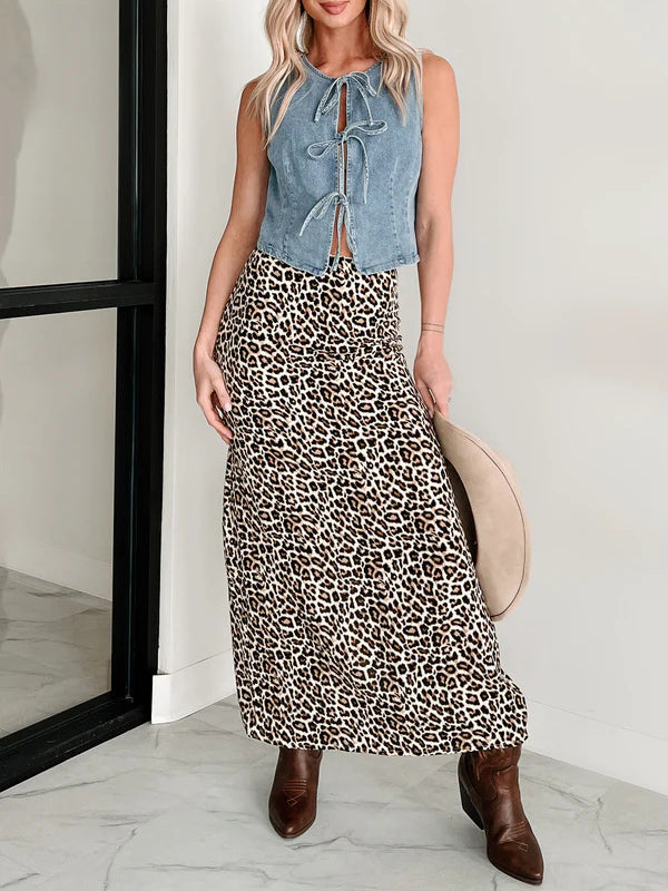Lace Round-Neck Sleeveless Relaxed Vest