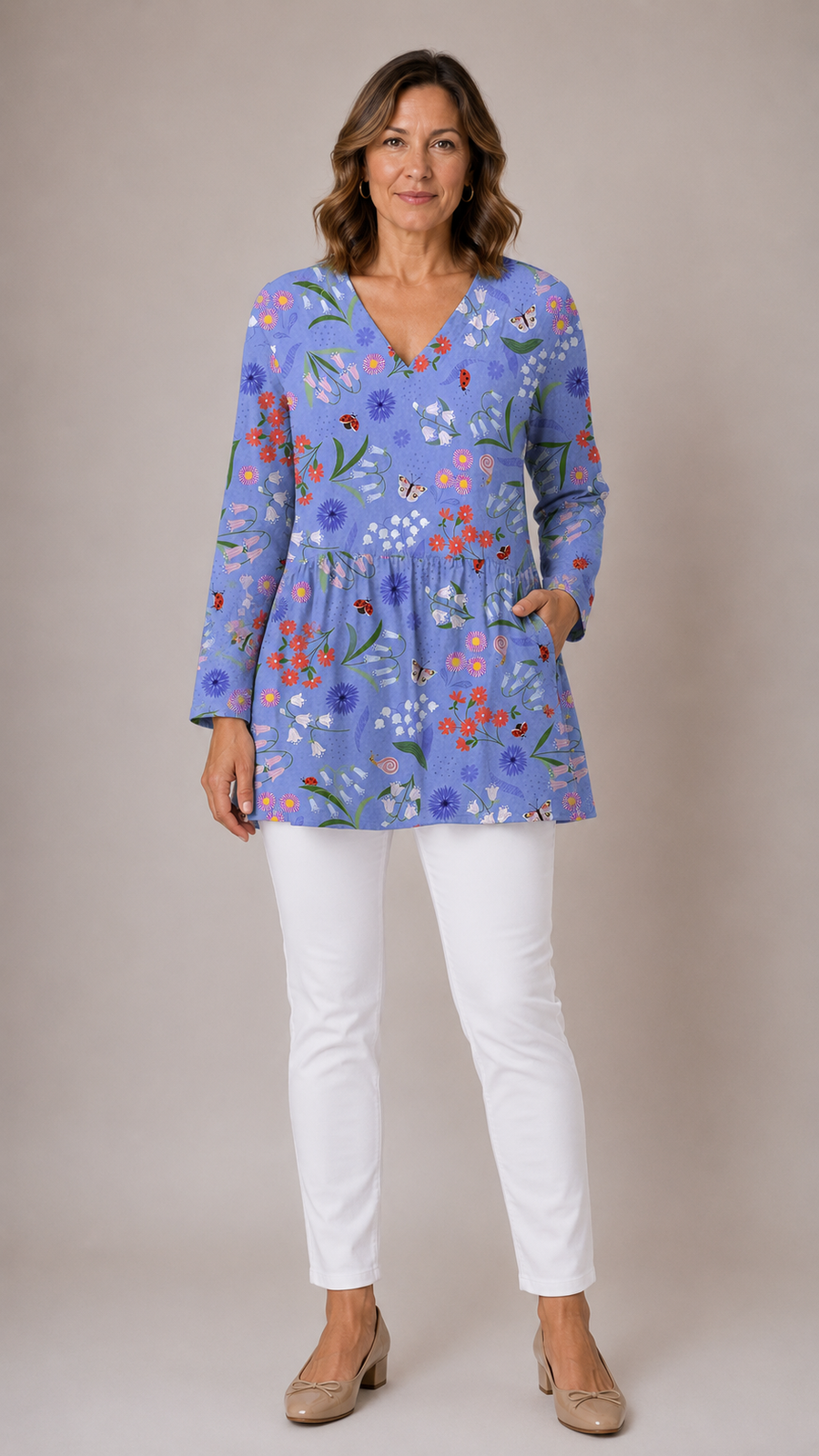 Josie | Long V-Neck Blouse