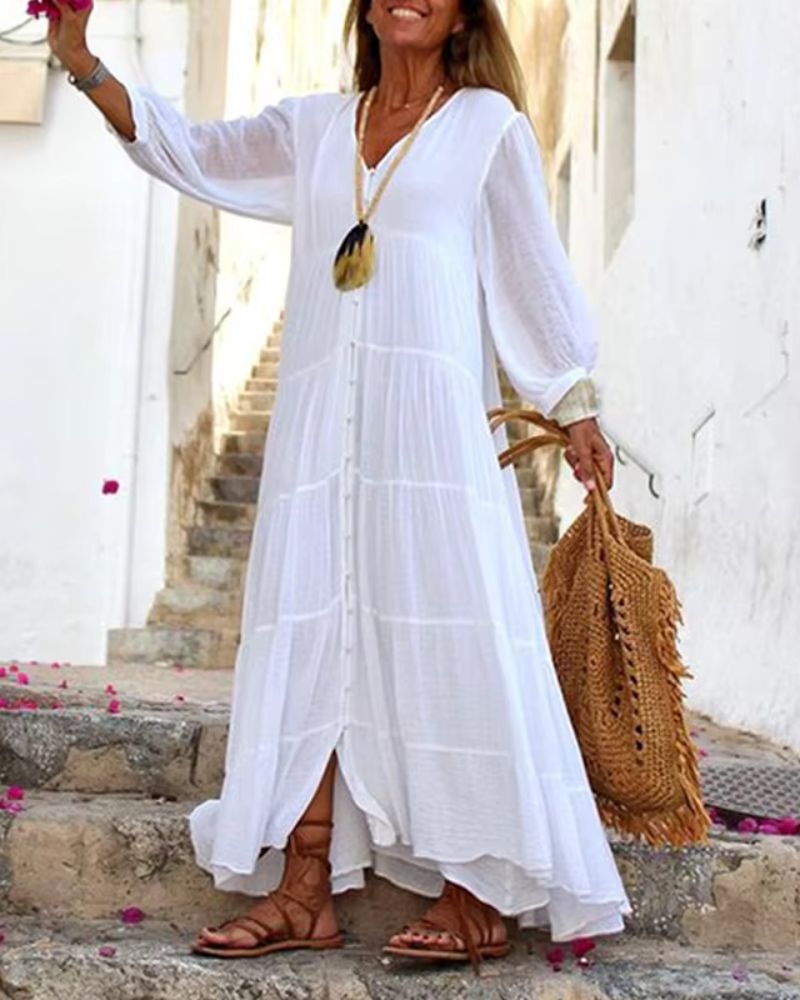 Vivian | Boho Linen Dress