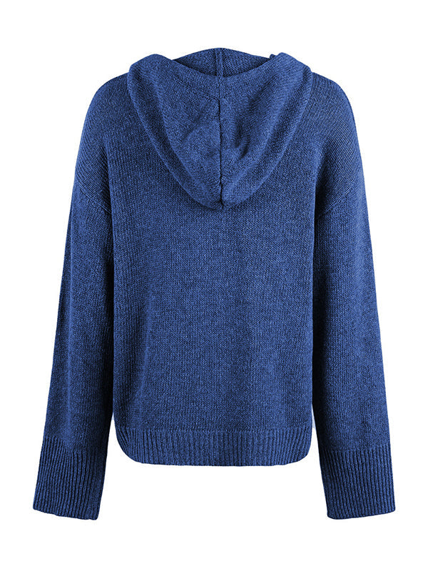Hooded Button-Detail Cardigan