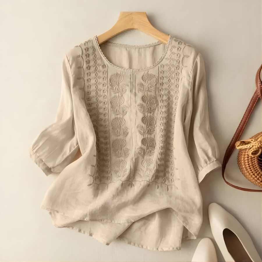 Violet | Embroidered Boho Blouse