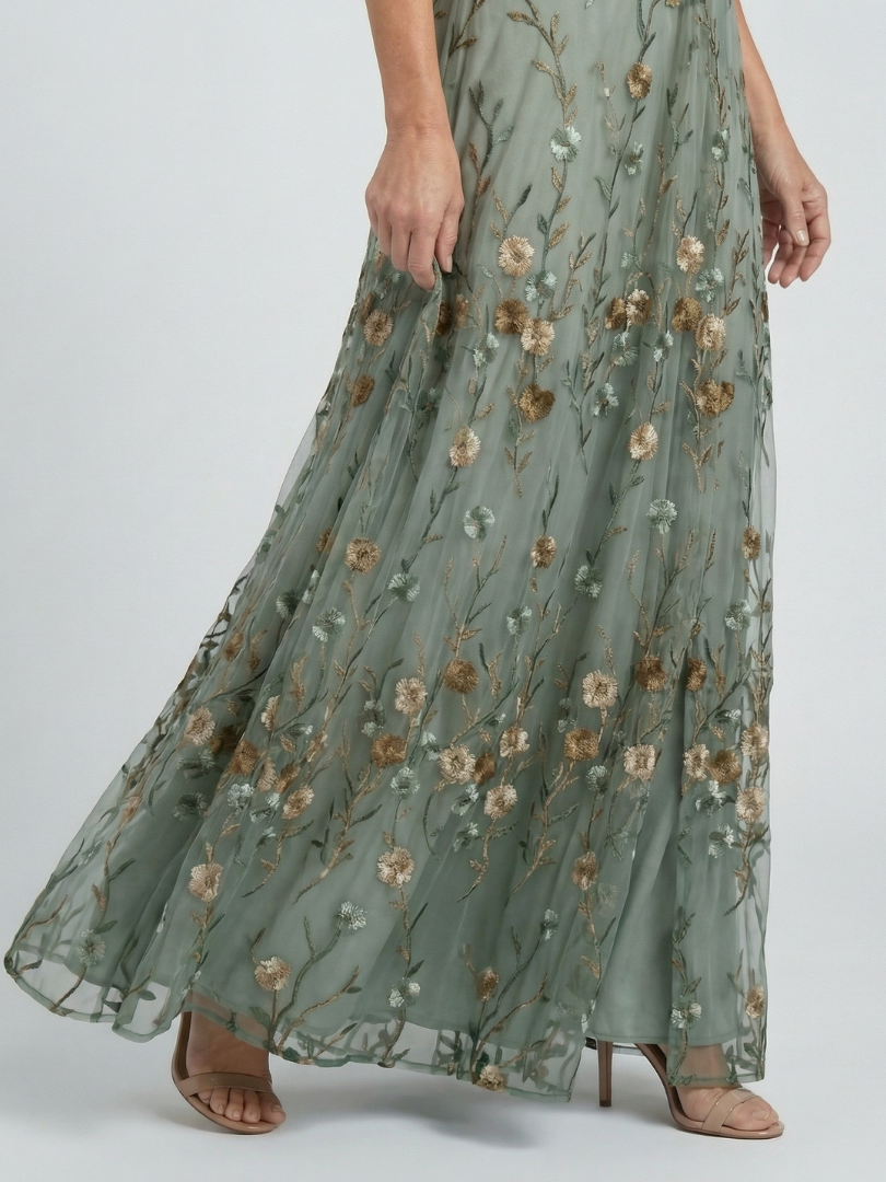 Gemma | Floral V-Neck Flow Maxi Dress
