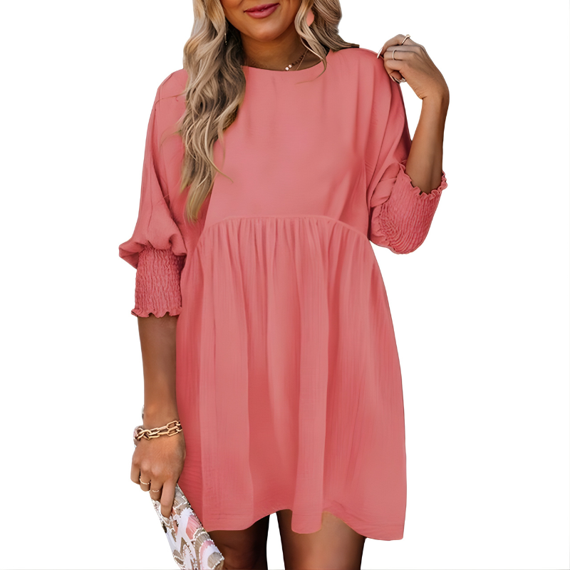 Dorothy | Crew Neck Loose Fit Mini Dress