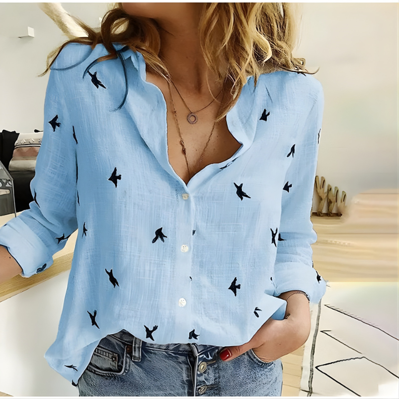 Leah | Cotton Long Sleeve Blouse